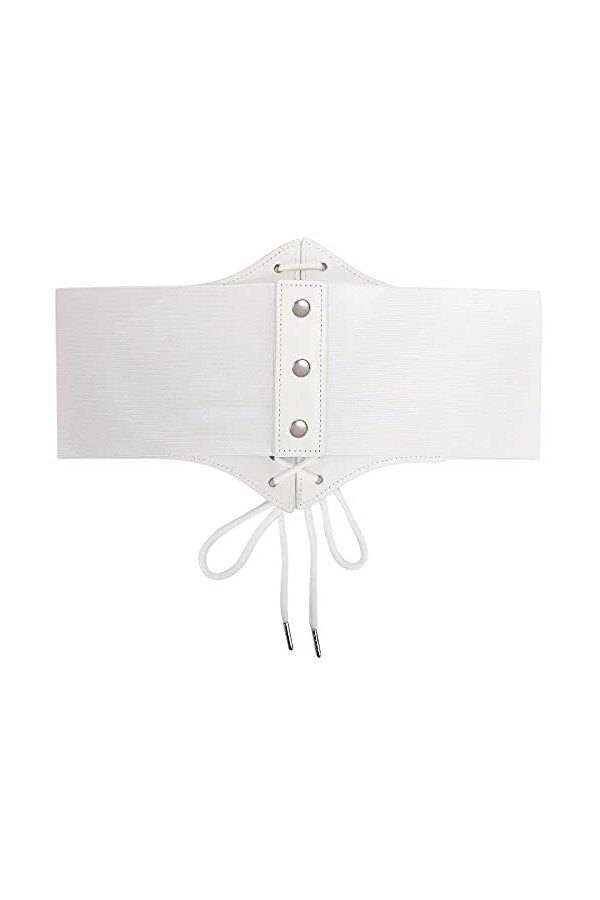Jasgood Ceinture élastique à lacets pour femme, c-blanc, Medium