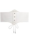 Jasgood Ceinture élastique à lacets pour femme, c-blanc, Medium