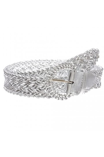 Ceinture décontractée tressée à la main pour femme de 3,8 cm de large, marron, L-102 cm