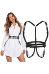 WERFORU Ceinture tendance punk en cuir synthétique pour femme - Style gothique - Réglable - Pour carnaval, Halloween, c-noir,