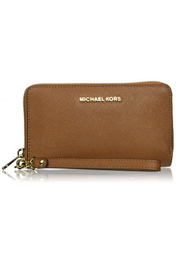 Michael Kors Jet Set Travel Large Smartphone, Porte-Monnaie Femme, Marron Luggage , 2.5x11.4x21.6 cm B x H x T 