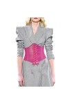 DTWAWA Ceintures de Corset Rose pour Femmes, Ceinture de Taille Waspie en cuir Élastique Large pour Robes de Filles, 31-34 po