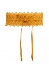 KRISP Ceinture Large Dentelle Pour Femme Similicuir Obi Crochet, Jaune Moutard, 15295-MSTD-OS