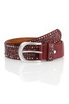 irisaa Ceinture large à rivets vintage pour femme, bordeaux, 90