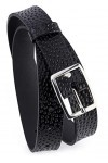 Merry Style Ceinture en Cuir Véritable Femme large D41 Noir-4, 90 cm Longueur totale 105 cm 