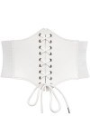 Jasgood Ceinture élastique à lacets pour femme, c-blanc, Medium