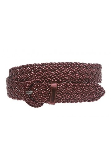 Ceinture décontractée tressée à la main pour femme de 3,8 cm de large, marron, L-102 cm