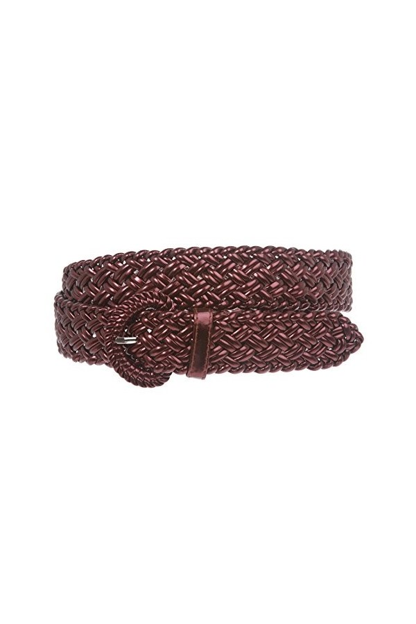 Ceinture décontractée tressée à la main pour femme de 3,8 cm de large, marron, L-102 cm