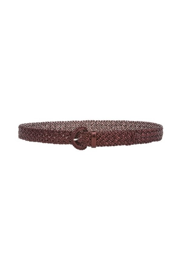 Ceinture décontractée tressée à la main pour femme de 3,8 cm de large, marron, L-102 cm