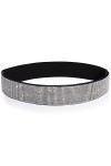 YooAi Strass Élastique PU Ceinture En Cuir Brillant Cristal Stretch Ceinture Ceinture Large Ceinture Pour Femmes Robe 63cm No