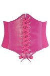 DTWAWA Ceintures de Corset Rose pour Femmes, Ceinture de Taille Waspie en cuir Élastique Large pour Robes de Filles, 31-34 po