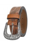 Ceinture western pour femme - Ceinture de cowboy en cuir avec boucle sculptée western vintage pour jeans, pantalons, robes, M