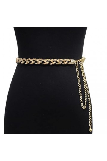 Jrhncy Ceinture tendance en métal pour femme - En alliage - Réglable - Pour les robes en jean, jupe, robe, or, L