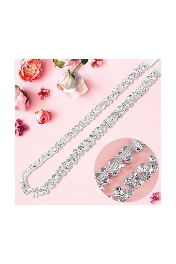 Hainue Ceinture Femme de Mariée en cristal avec strass pour robe de bal robes de soirée équipe de mariée