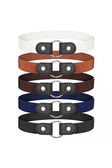 aurorayer Lot de 5 ceintures élastiques sans boucle pour femme, sans boucle, invisible, extensible, unisexe, pour jeans, pant