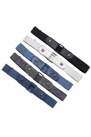 5 Pièces Ceinture Femme Homme Ceinture sans Boucle Élastique Invisible Ceinture Unisexe Réglable Ceinture, Ceintures Taille I