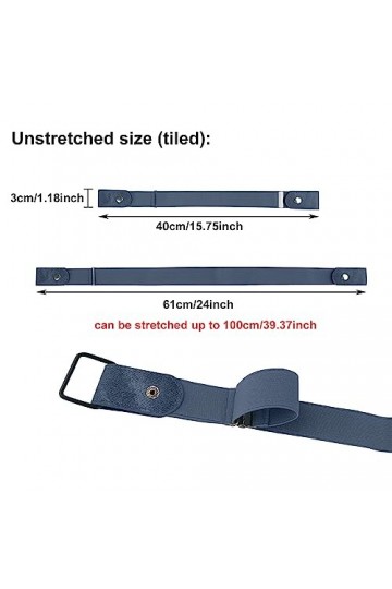 5 Pièces Ceinture Femme Homme Ceinture sans Boucle Élastique Invisible Ceinture Unisexe Réglable Ceinture, Ceintures Taille I