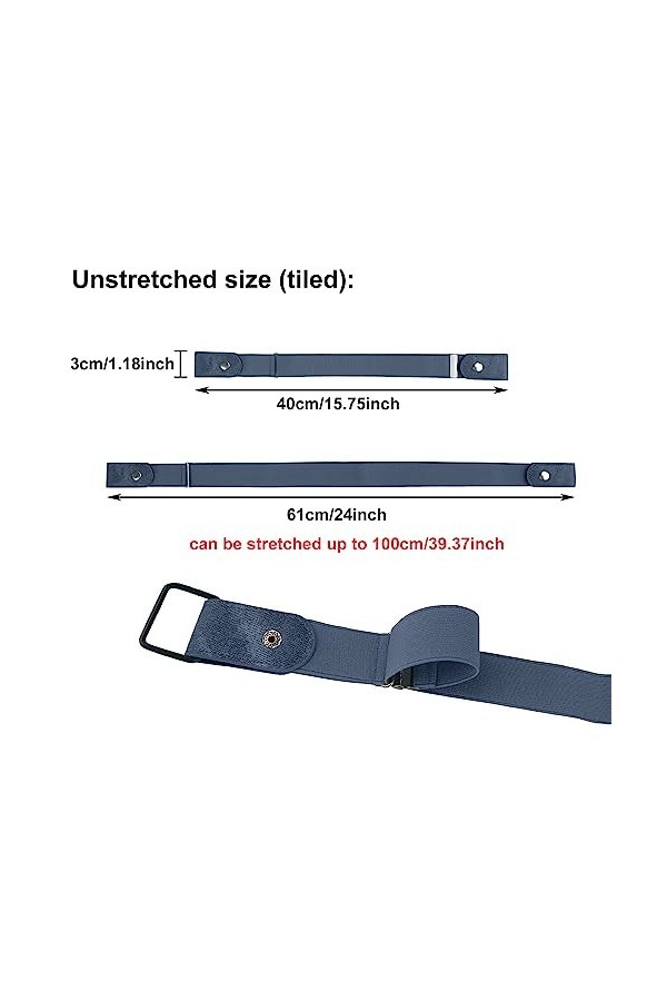 5 Pièces Ceinture Femme Homme Ceinture sans Boucle Élastique Invisible Ceinture Unisexe Réglable Ceinture, Ceintures Taille I