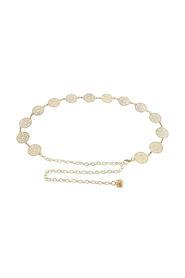 VGOL Ceinture de taille Chaînes en alliage Chaîne de roses Ceinture de taille décorative Ceinture à vêtements Chaîne de taill