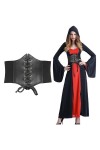 Roontin Ceinture corset élastique à lacets pour femme – Ceinture large à nouer pour costume dHalloween, Taille M : 77 cm, 77