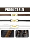 Ceinture Fine Femme Ceinture en Cuir Étroites Dames Ceinture Ajustable Sangle de Taille Élégant avec Boucle en Métal pour Rob