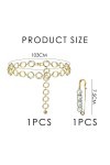 NINVVS 1 chaîne de taille en métal, 1 broche en métal, ceinture tendance vintage pour femme, chaîne de taille réglable avec j