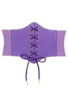 WERFORU Ceinture Waspie profonde pour femme,Large ceinture à lacets Corset Ceinture élastique à la taille, L-violet foncé, Pa