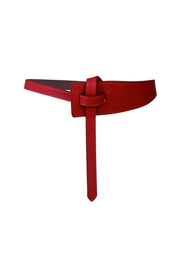 Ceinture à nouer en similicuir pour femme - Large ceinture nouée pour jeans, combinaison, manteau, robe, Noir , M