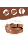 3 pièces ceinture noire fine ceinture fine pour femme automne hiver ceinture fine en cuir PU ceinture habillée ceinture avec 