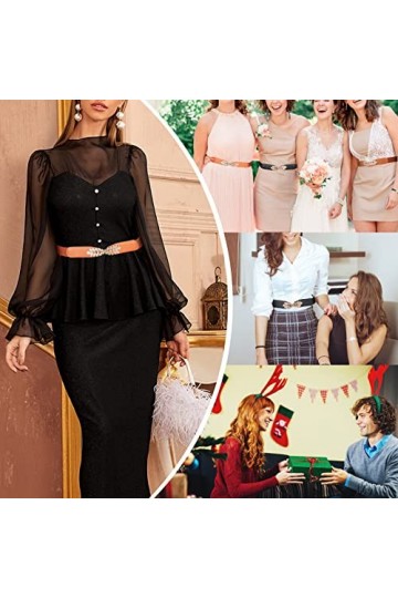 wlertcop Lot de 2 ceintures élastiques à la taille pour femme, tendance rétro réglable, ceinture élastique pour robes et pant