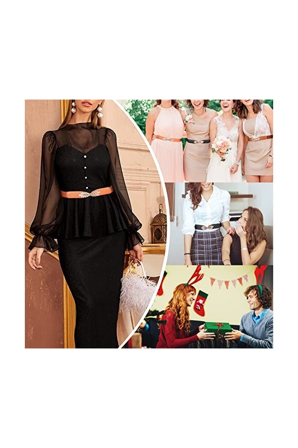 wlertcop Lot de 2 ceintures élastiques à la taille pour femme, tendance rétro réglable, ceinture élastique pour robes et pant