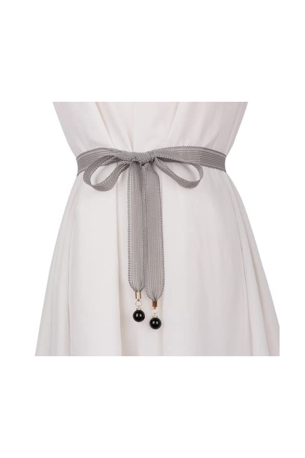 CHENGZI Ceinture tendance pour femme - Style chaîne tressée - Style décontracté - Fine - Pour robe de femme, B-gray