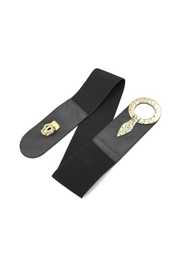 LIVAN - Ceinture femme - ceinture Large Élastique Extensible souple taille - Métal Crochet Boucle - taille 75cm 80cm - tendan