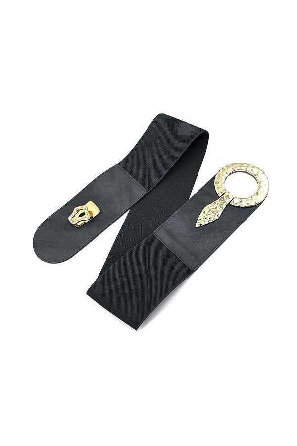 LIVAN - Ceinture femme - ceinture Large Élastique Extensible souple taille - Métal Crochet Boucle - taille 75cm 80cm - tendan