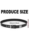 JITNGA 1 Pièce Ceinture Cloutée Métal Punk Rock Ceinture Cloutée Pour Femmes Hommes Noir Punk Cuir Ceinture Gothique Ceinture