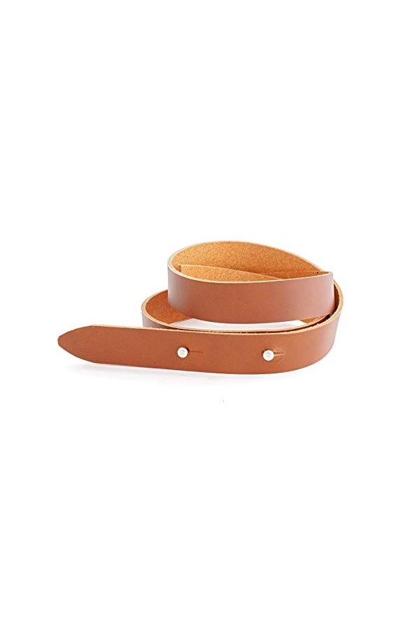oopsmark Ceinture en cuir sans boucle - Marron clair