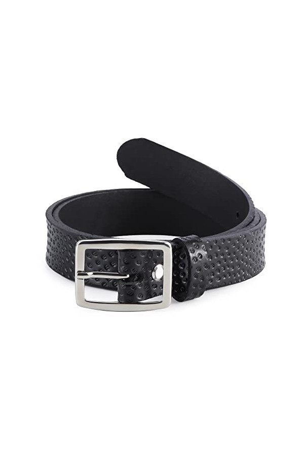Merry Style Ceinture en Cuir Véritable Femme large D41 Noir-4, 95 cm Longueur totale 110 cm 