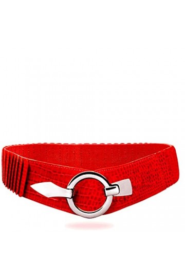 Gloop Ceinture élastique pour femme - 6 cm de large - Bague argentée, Gris argenté 18905a6