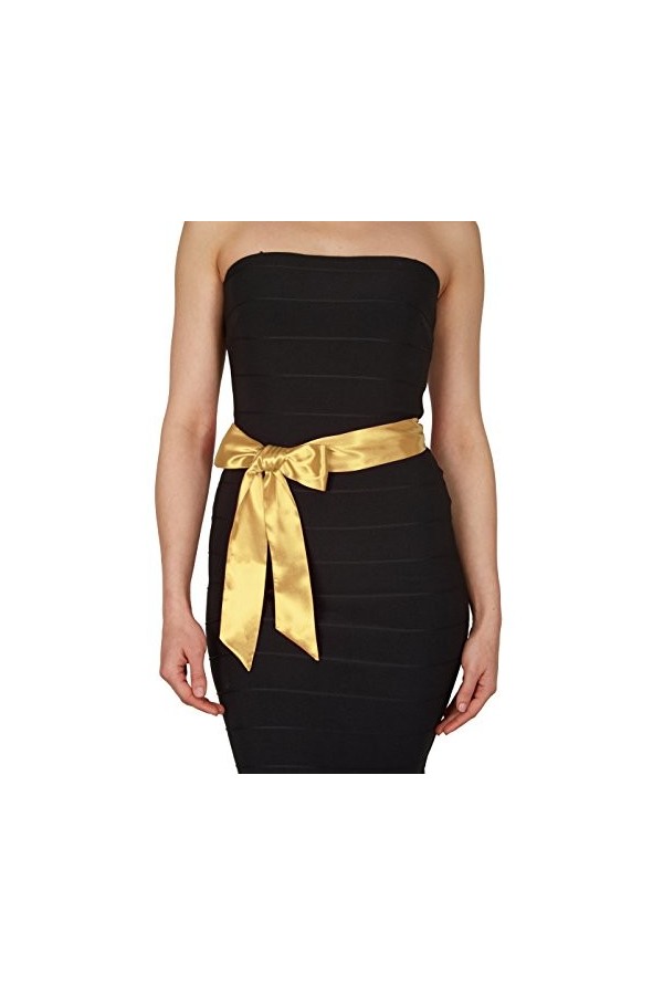 BlackButterfly Mariage Noeud Papillon Demoiselle dhonneur de Bal Ceinture de Satin Or, 10W / 175L 