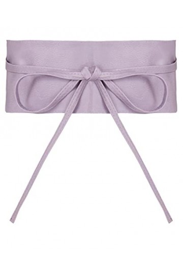 Krisp Ceinture femme Obi Simili Cuir Large Chic élégante pour robe Soiré Cérémonie Cérémonie, Lilas, Taille Unique, 14987-LIL