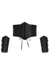 GRACE KARIN Ensemble Ceinture et Manches Femme Elastique Gothique Vintage rétro Belt Ceinture avec Attache Taille Elastique E