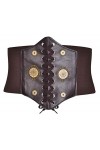 Bslingerie® Femmes Steampunk Cuir synthétique Waspie Corset Ceinture Équipement - Marron, M 