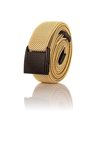 Olata Ceinture Elastique Unisexe Entièrement Ajustable avec Boucle en Plastique. Noir/Rouge
