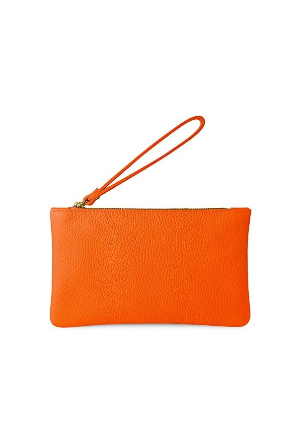 Parubi Pochette à Main Petite pour Femme, Mini Sac à Main en Cuir Souple Véritable Fabriqué en Italie, Pochette avec Cordon e