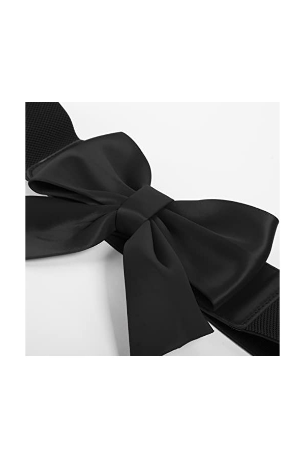 GRACE KARIN Femmes Ceinture Vintage Taille Élastique avec Neud Papillon pour Robe de Soirée Vintage 85~89CM Noir