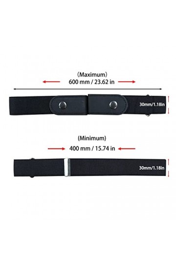 KOUHA 5 Pièces Ceinture Extensible sans Boucle Ceinture sans Boucle Réglable Ceinture Élastique Invisible pour Femme ou Homme