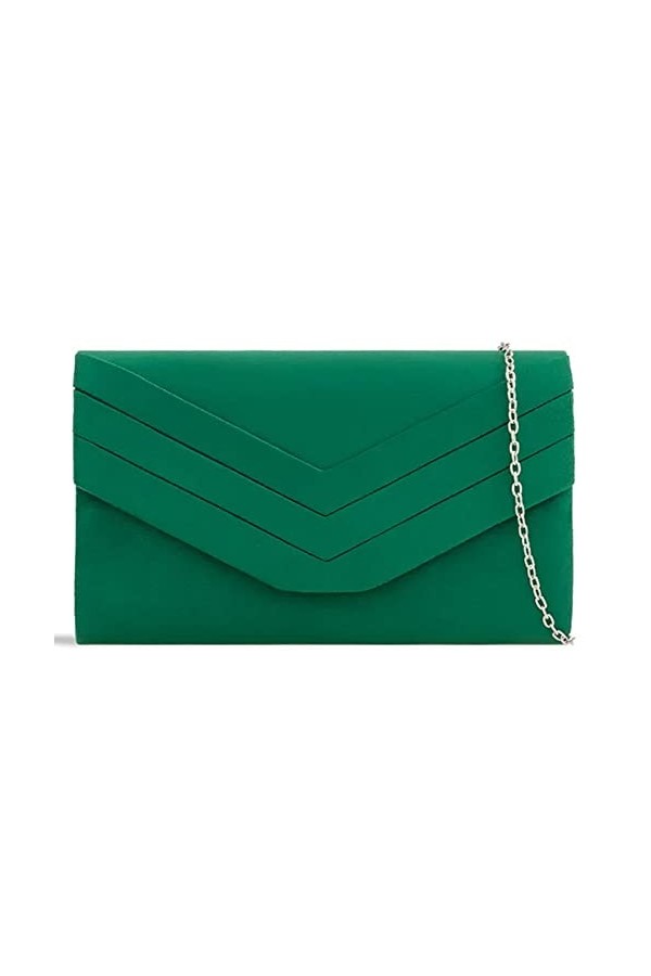 fi9 Sac à main élégant en daim pour femme, vert foncé, medium