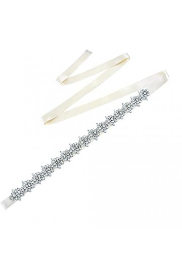 ULAPAN Ceinture de mariée avec strass et strass - Ecru - taille unique