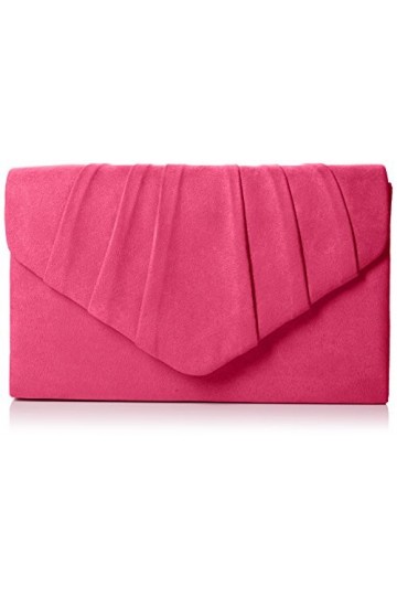 SwankySwans Pochette Iggy en velours pour femme - Rose - Rose fuchsia, Taille Unique