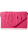 SwankySwans Pochette Iggy en velours pour femme - Rose - Rose fuchsia, Taille Unique